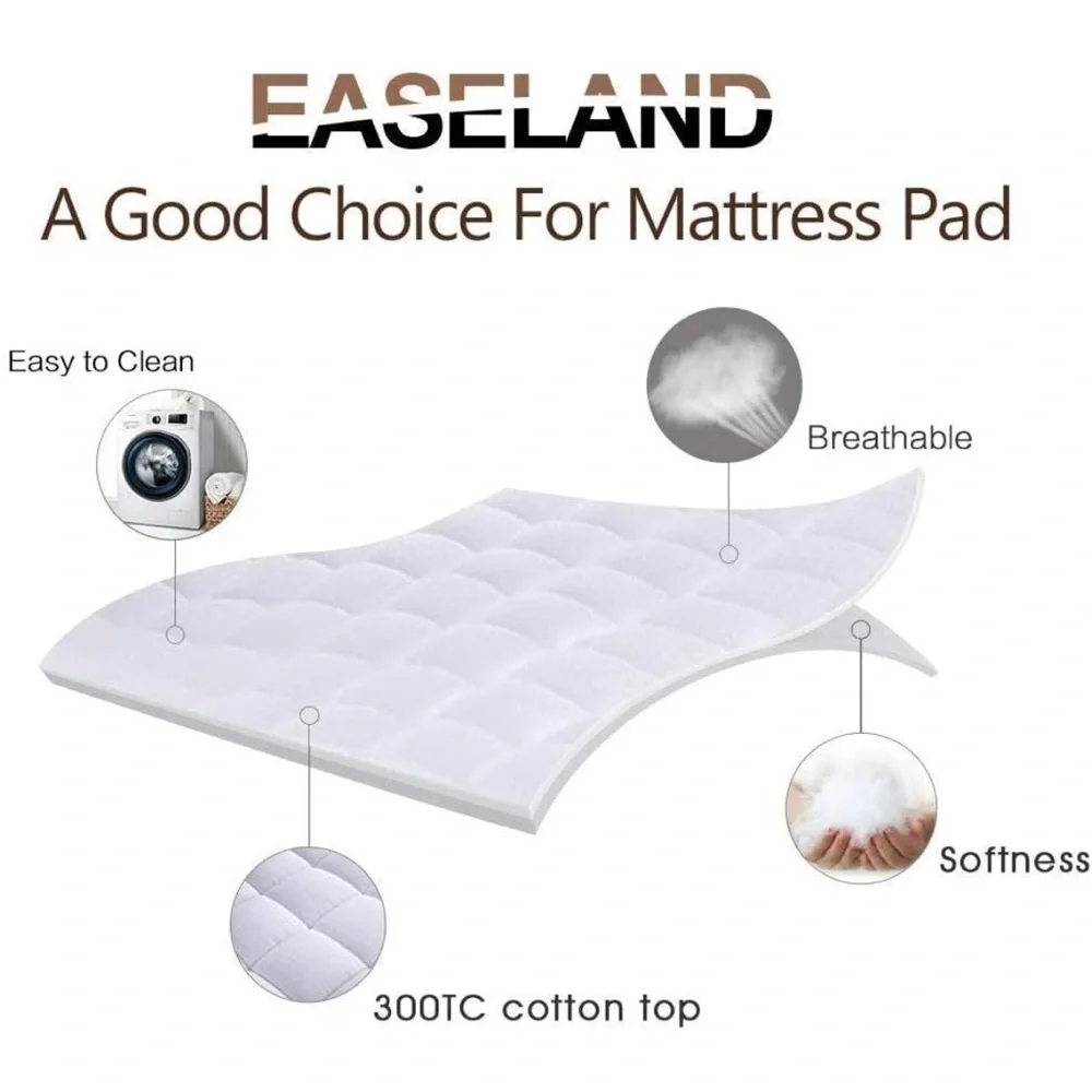 NIB EASELAND MATTRESS PAD WHITE TWIN
